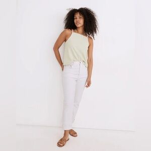 Madewell The Tall High-Rise Slim Boyjean in Tile White Slouchy NWT $128 Size 25T
